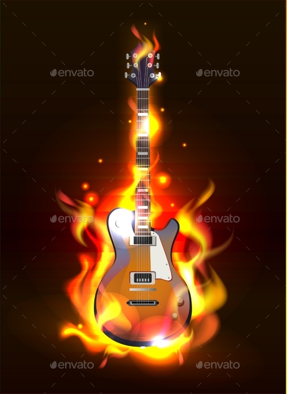 GraphicRiver Guitar in Fire Flames 11152701 GraphicRiver Guitar in Fire Flames 11152701
