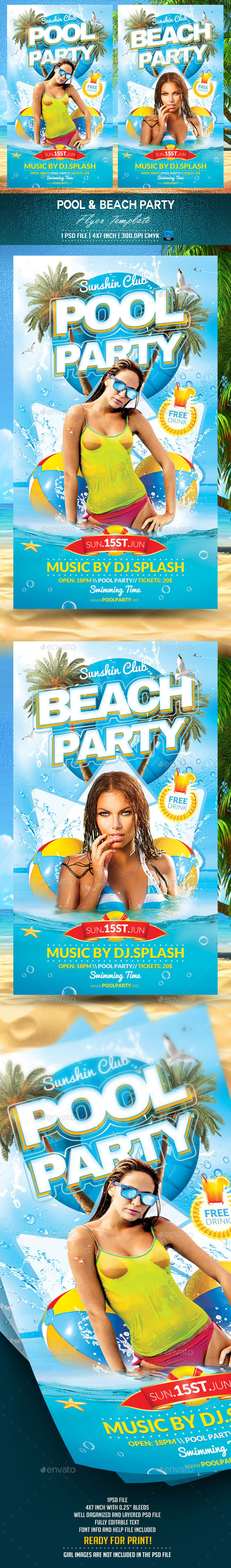 GraphicRiver Pool and Beach Party Flyer Template 11152781 GraphicRiver Pool and Beach Party Flyer Template 11152781