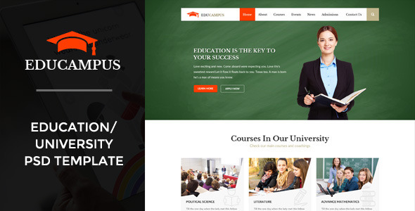 Educampus | Education/University PSD Template