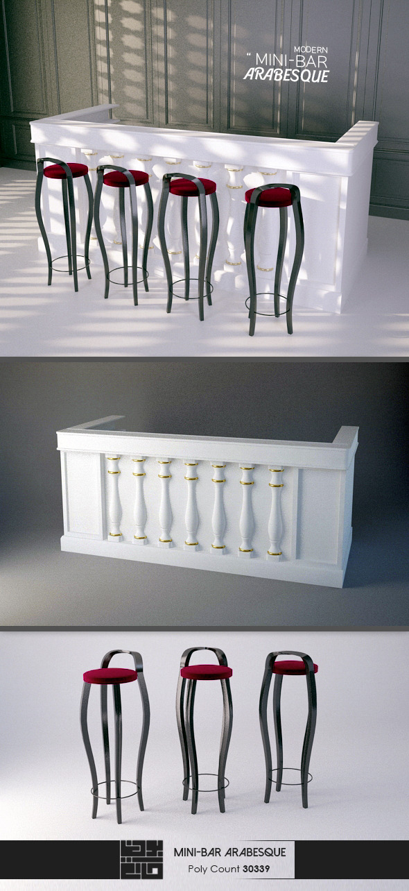3DOcean Arabesque Mini Bar 3D Model 11154273 3DOcean Arabesque Mini Bar 3D Model 11154273
