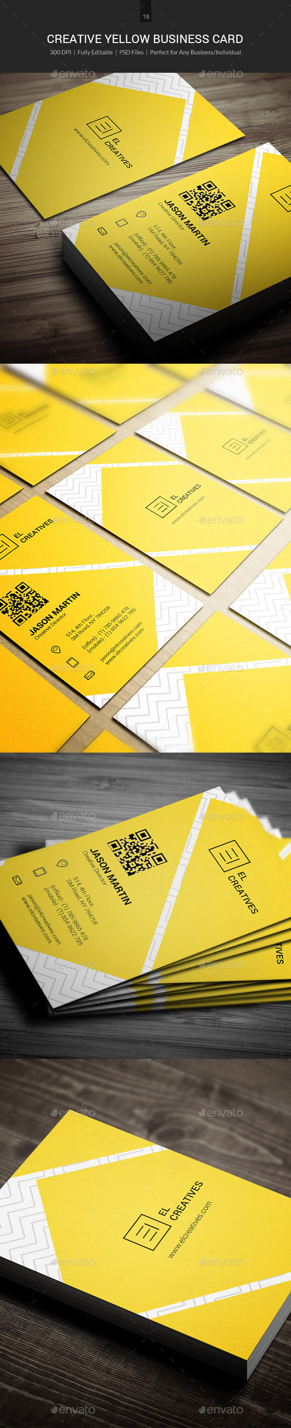 Creative Yellow Business Card - 18 (Creative)