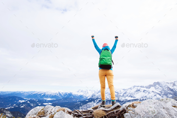 Woman reached summit (Misc) Photo Download