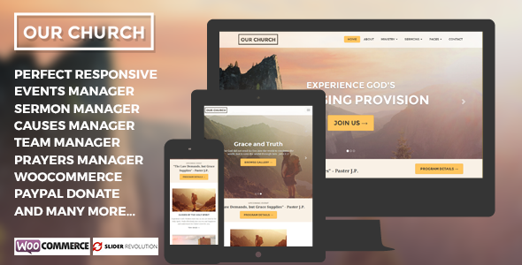 Our Church Responsive Multipurpose WordPress Theme - Churches Nonprofit