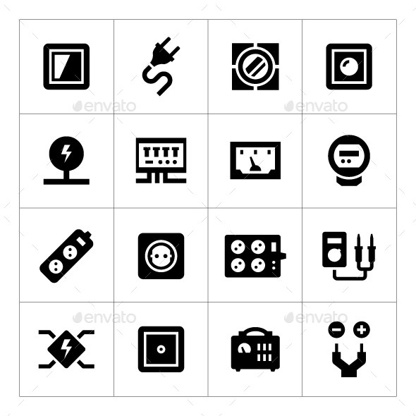 GraphicRiver Set Icons of Electricity 11157846 GraphicRiver Set Icons of Electricity 11157846