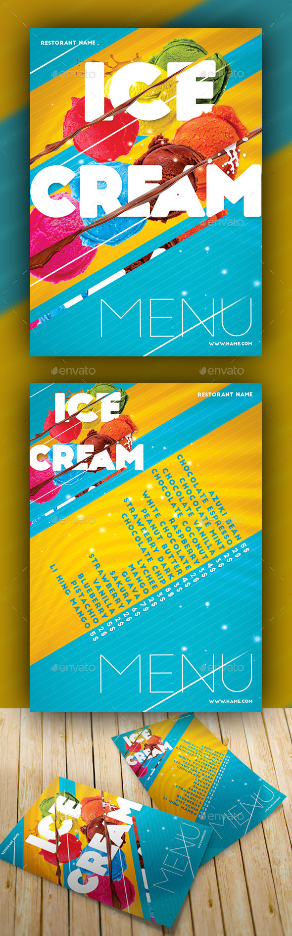 Ice Cream Menu Cut (Food Menus)