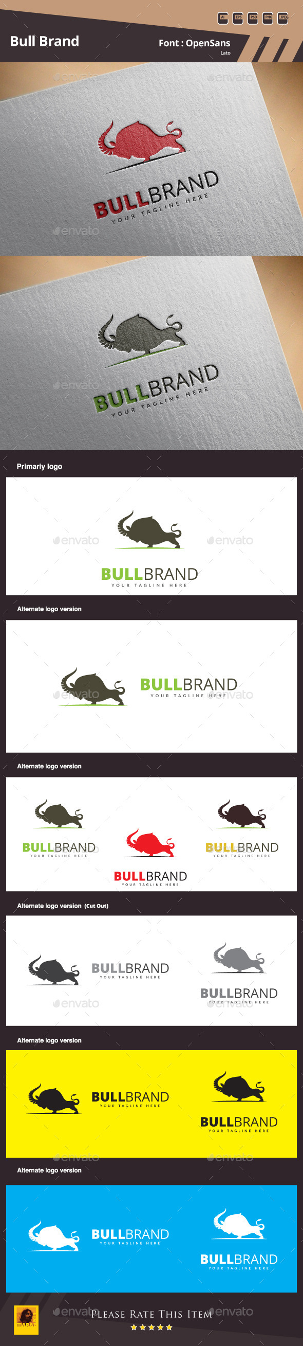 Bull Brand Logo Template