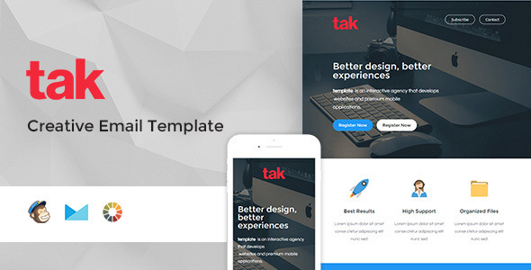 Tak - Modern Email Template + Online Access