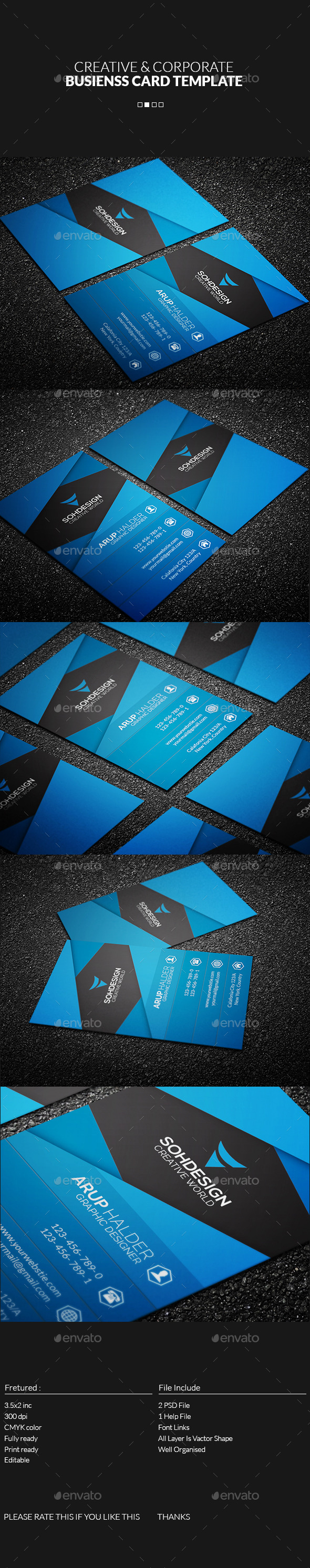 GraphicRiver Creative & Corporate Business Card Template 11161022 GraphicRiver Creative & Corporate Business Card Template 11161022