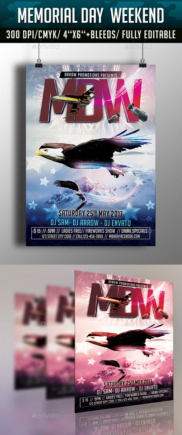 GraphicRiver Memorial Day Weekend Flyer 11162193 GraphicRiver Memorial Day Weekend Flyer 11162193