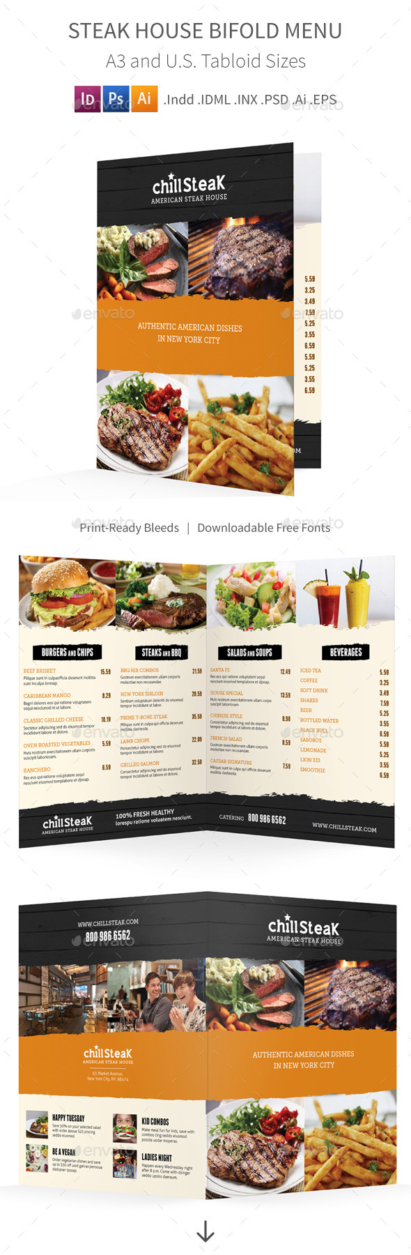 GraphicRiver Steak House Bifold Halffold Menu 11163348 GraphicRiver Steak House Bifold Halffold Menu 11163348
