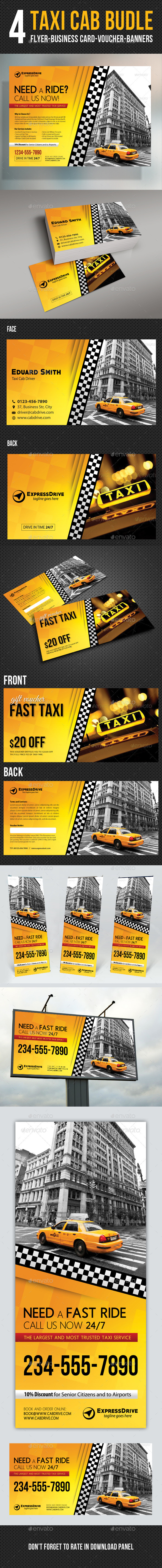 GraphicRiver 4 Taxi Cab Flyer Voucher Banner Card Bundle 11164278 GraphicRiver 4 Taxi Cab Flyer Voucher Banner Card Bundle 11164278