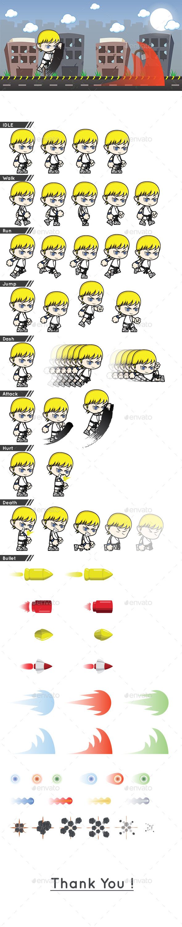 GraphicRiver Karate Kid Sprite 11164485 GraphicRiver Karate Kid Sprite 11164485