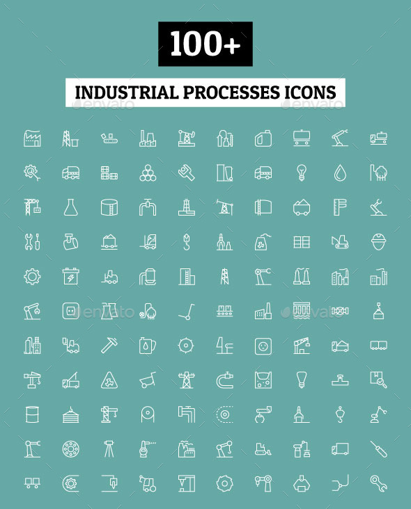 GraphicRiver 100& Industrial Processes Icons 11164670 GraphicRiver 100& Industrial Processes Icons 11164670
