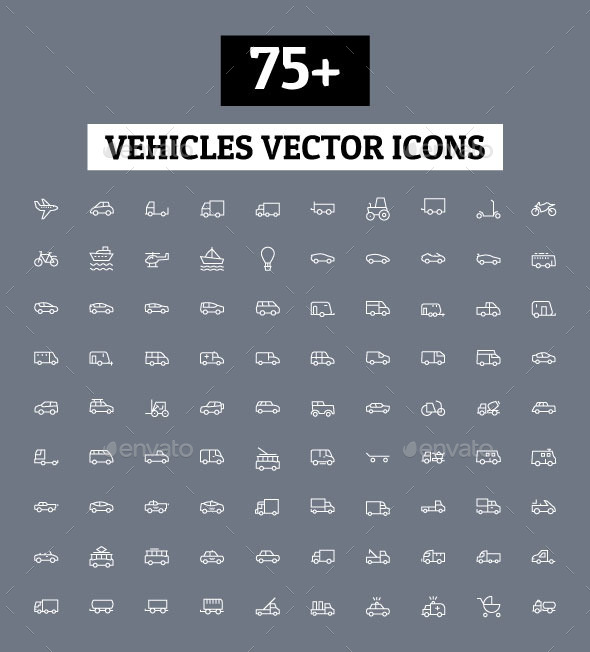 GraphicRiver 75& Vehicles Vector Icons 11164792 GraphicRiver 75& Vehicles Vector Icons 11164792