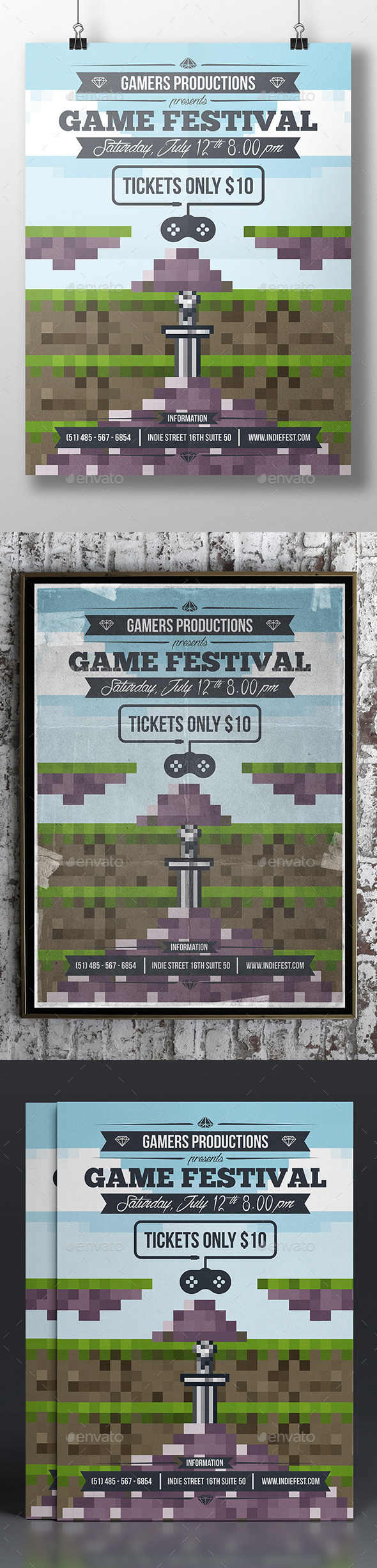 GraphicRiver Game Pixel Art Poster Template 11166807 GraphicRiver Game Pixel Art Poster Template 11166807