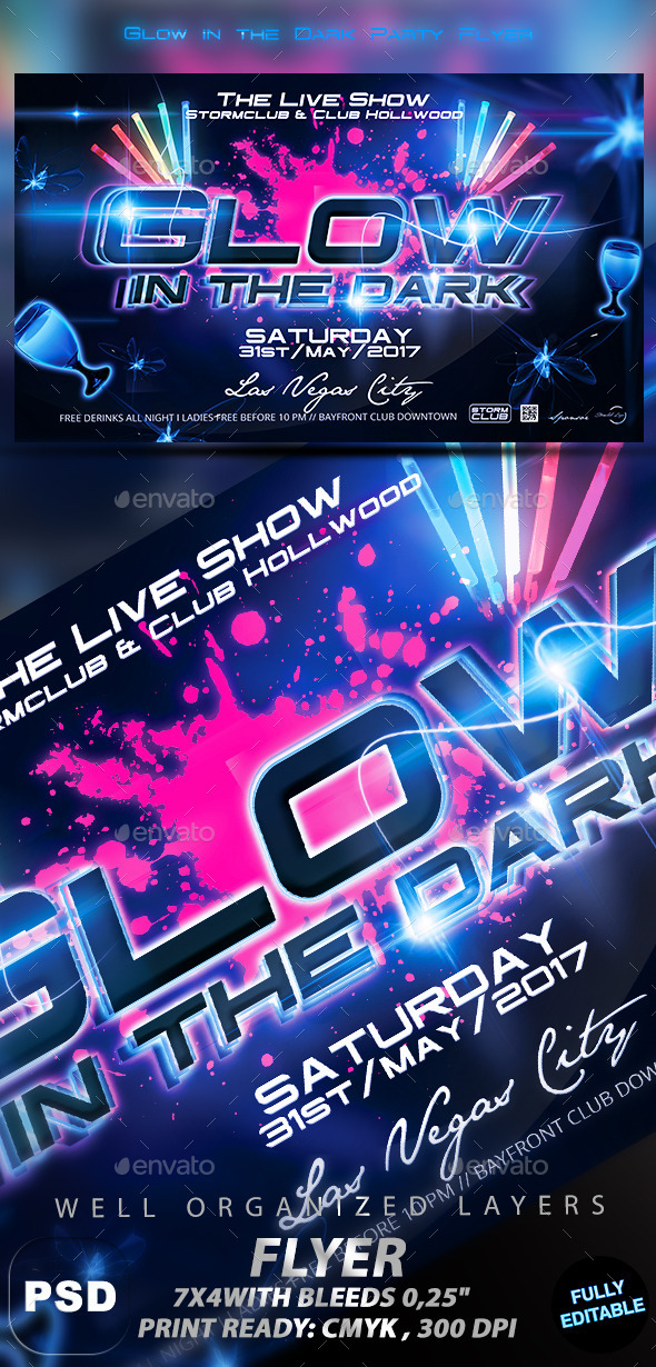 GraphicRiver Glow in the Dark Party Flyer 11123407 GraphicRiver Glow in the Dark Party Flyer 11123407