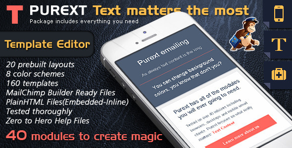 Responsive Email Template Builder - Pure Text Mail