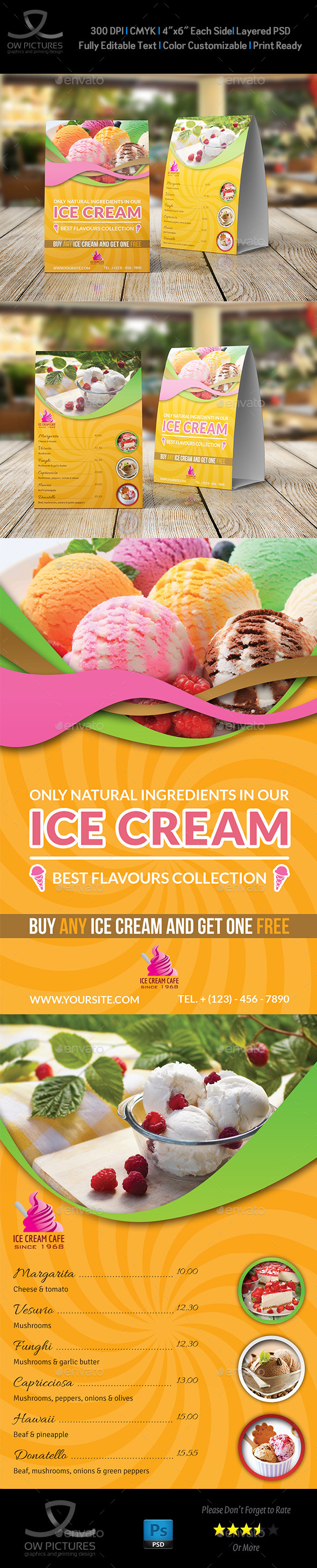 GraphicRiver Ice Cream Table Tent Template 11170448 GraphicRiver Ice Cream Table Tent Template 11170448