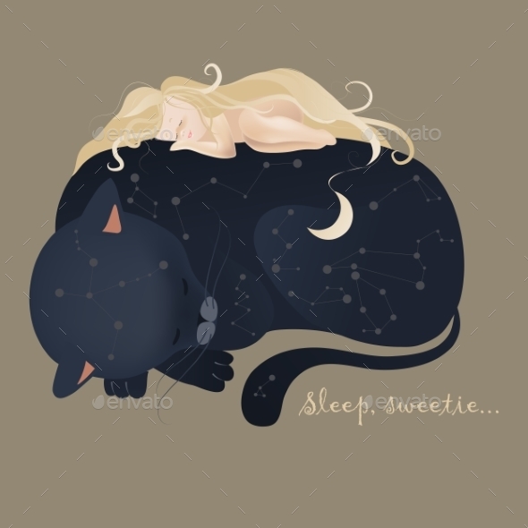 GraphicRiver Girl and Cat 11171706 GraphicRiver Girl and Cat 11171706
