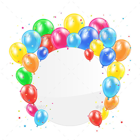 GraphicRiver Balloons and Circle Card 11172310 GraphicRiver Balloons and Circle Card 11172310
