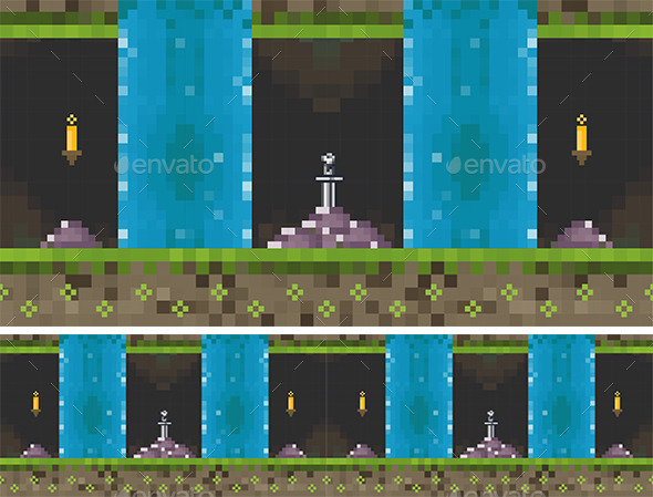 GraphicRiver Cave Pixel Art Game Background 11172809 GraphicRiver Cave Pixel Art Game Background 11172809