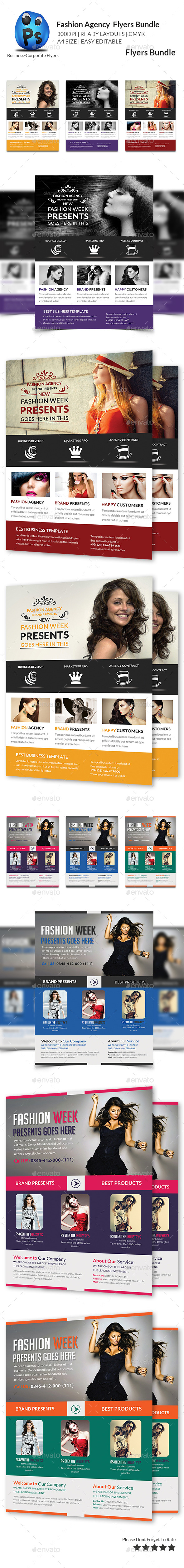GraphicRiver Fashion Agency Flyers Bundle 11173033 GraphicRiver Fashion Agency Flyers Bundle 11173033