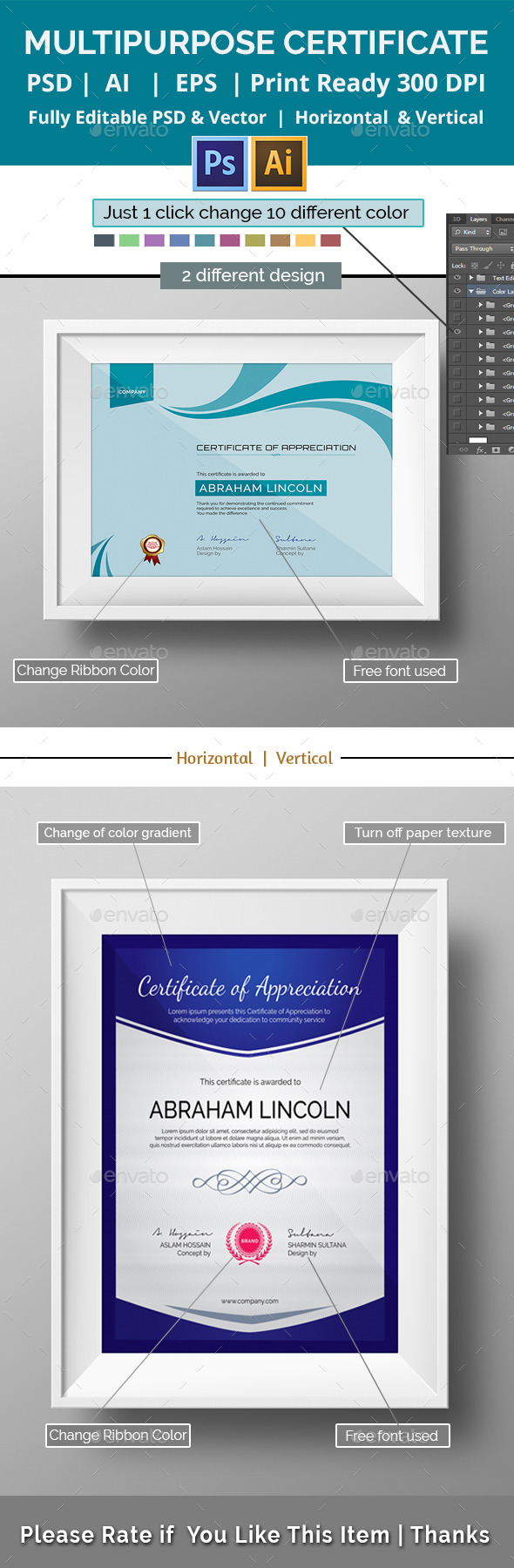 GraphicRiver Simple Multipurpose Certificate GD020 11174315 GraphicRiver Simple Multipurpose Certificate GD020 11174315
