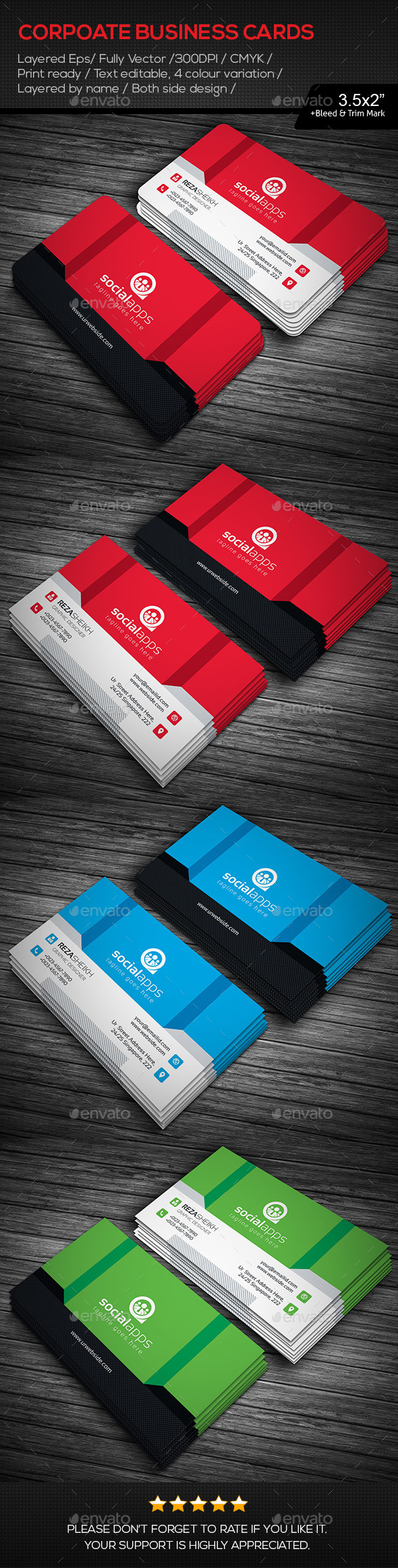 GraphicRiver Social Apps Business Cards 11177361 GraphicRiver Social Apps Business Cards 11177361