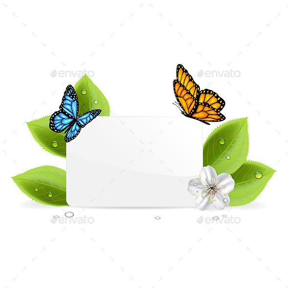 GraphicRiver Paper Card with Butterflies 11177659 GraphicRiver Paper Card with Butterflies 11177659