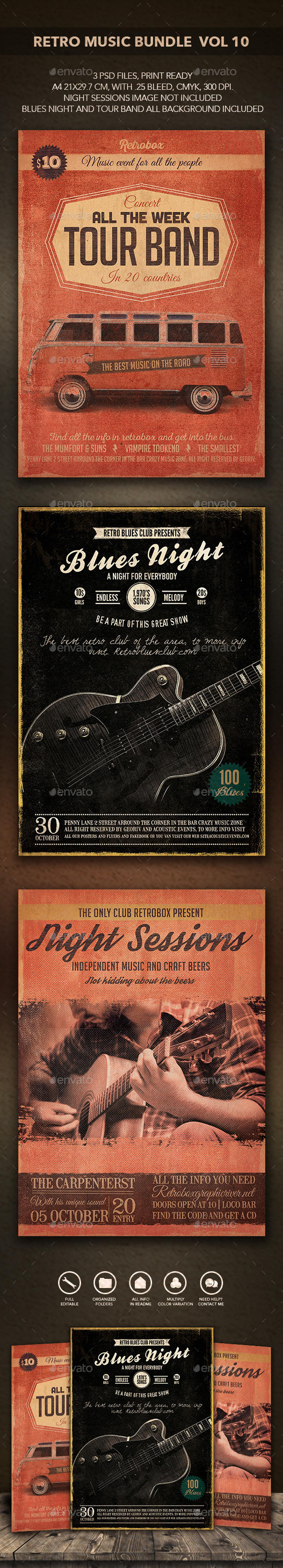 GraphicRiver Retro Music Bundle vol 10 11177874 GraphicRiver Retro Music Bundle vol 10 11177874