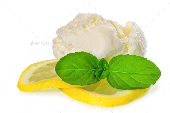 Ice cream with fresh lemon