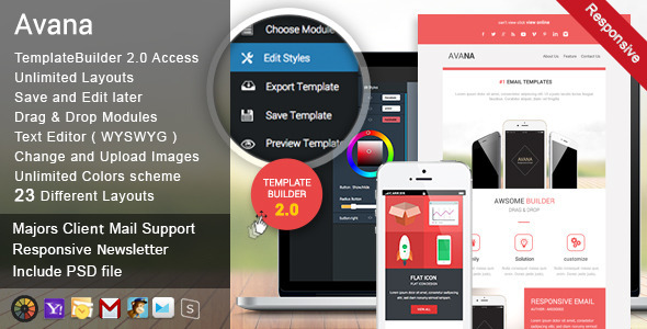 Avana - Responsive Email + MailBuild Online