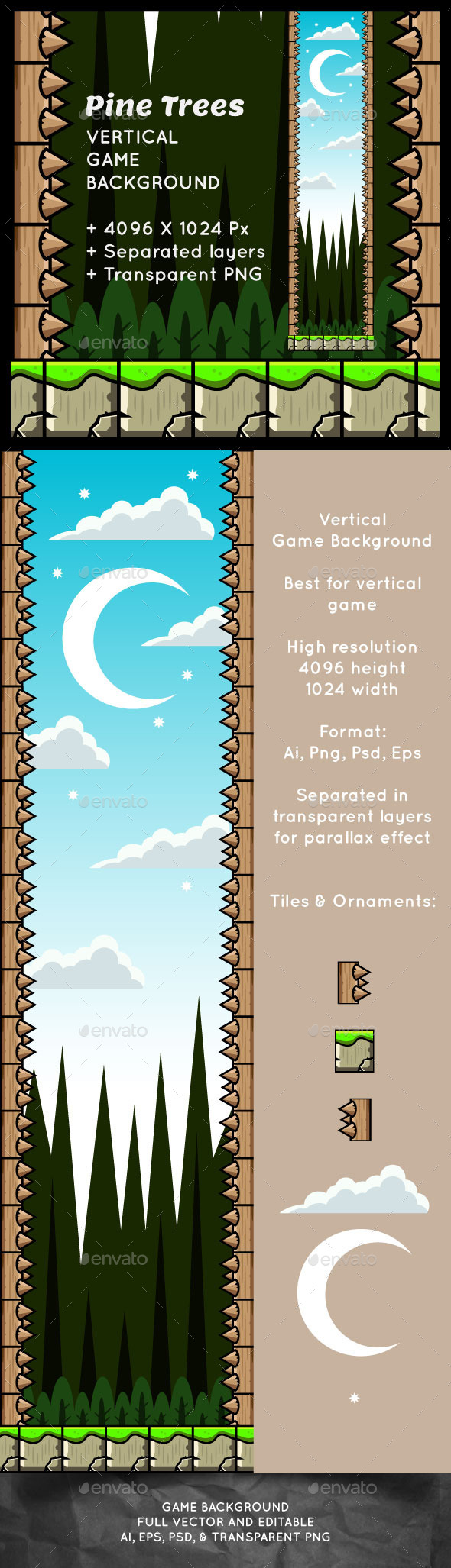 GraphicRiver Pine Trees Vertical Game Background 11181034 GraphicRiver Pine Trees Vertical Game Background 11181034