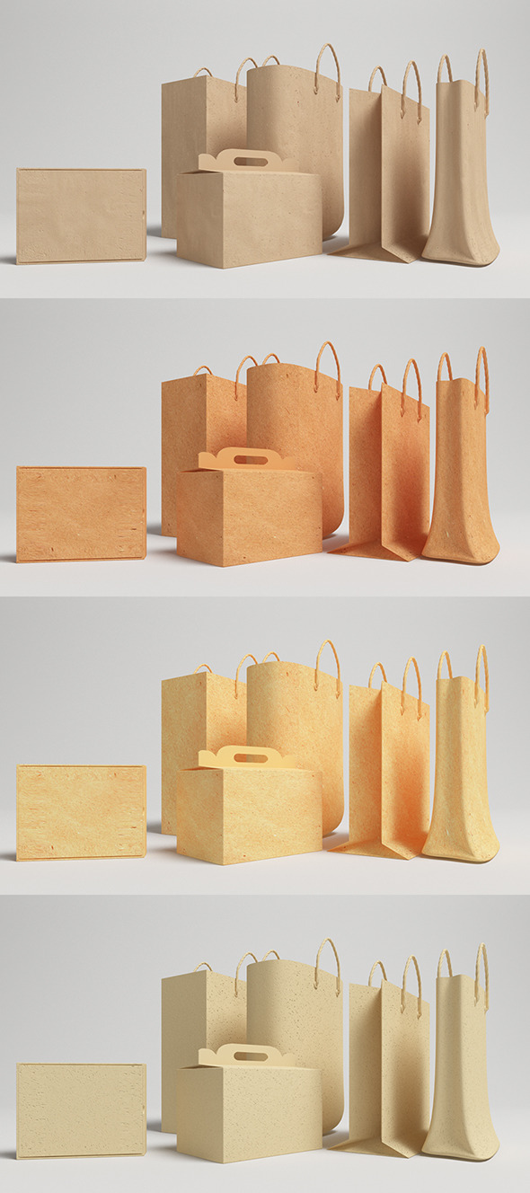 Bags And Box Vray - (C4D) - 3DOcean Item for Sale