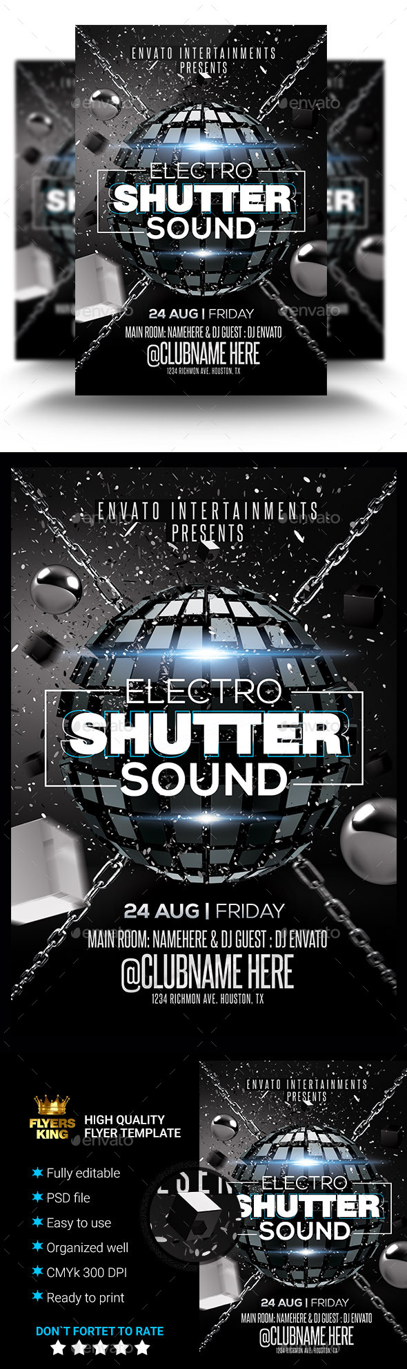 Electro Shutter Sound Flyer (Clubs & Parties)