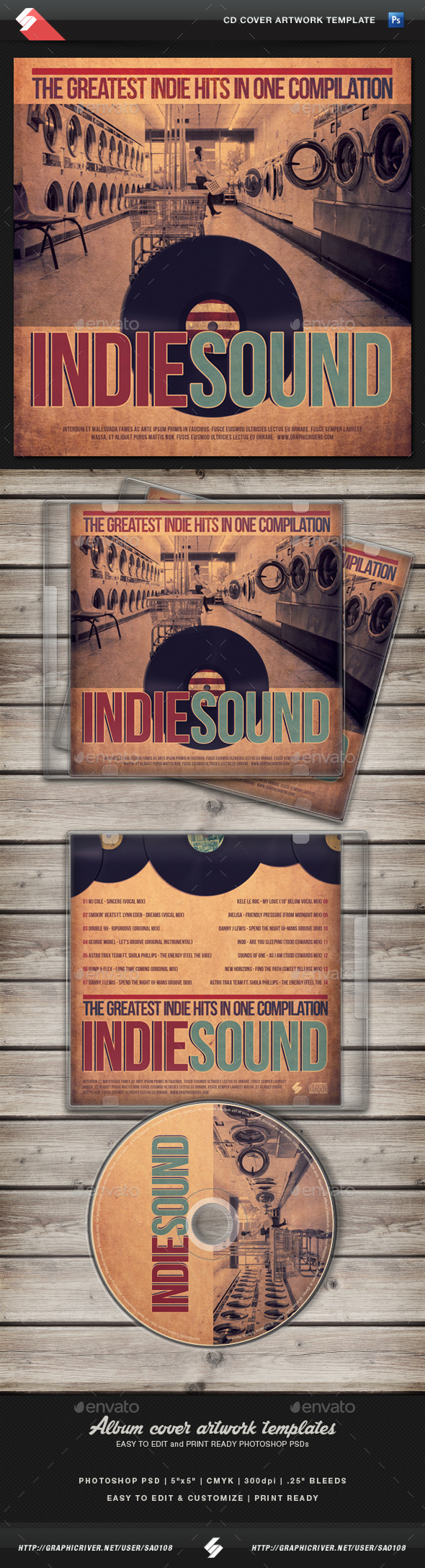 GraphicRiver Indie Sound 03 CD Cover Artwork Template 11182329 GraphicRiver Indie Sound 03 CD Cover Artwork Template 11182329