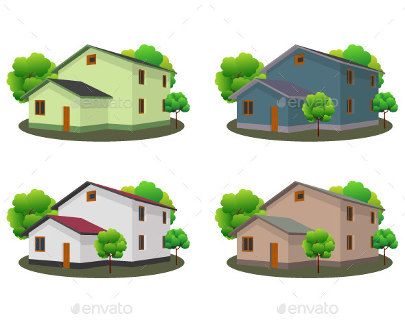 GraphicRiver Front View of Houses 11183314 GraphicRiver Front View of Houses 11183314