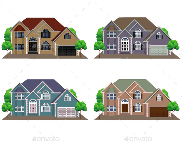 GraphicRiver Front View of Houses 11183316 GraphicRiver Front View of Houses 11183316