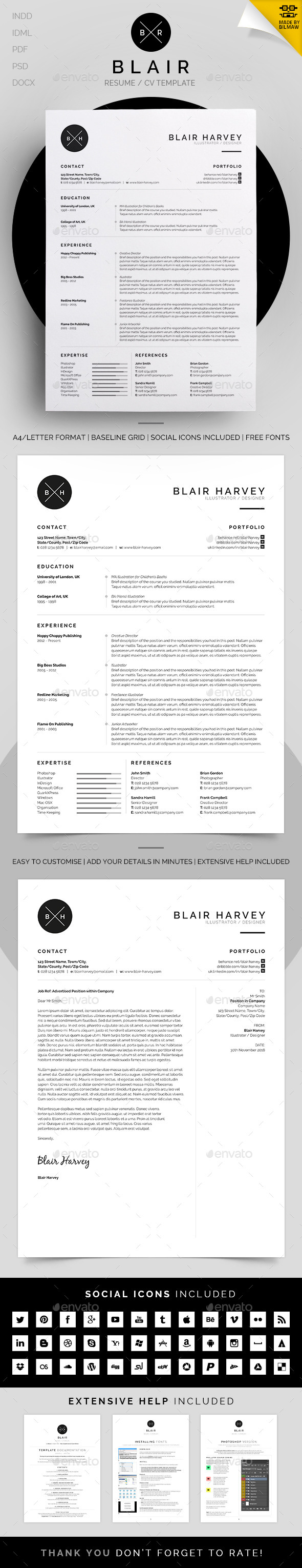 GraphicRiver Resume CV Blair 11183416 GraphicRiver Resume CV Blair 11183416