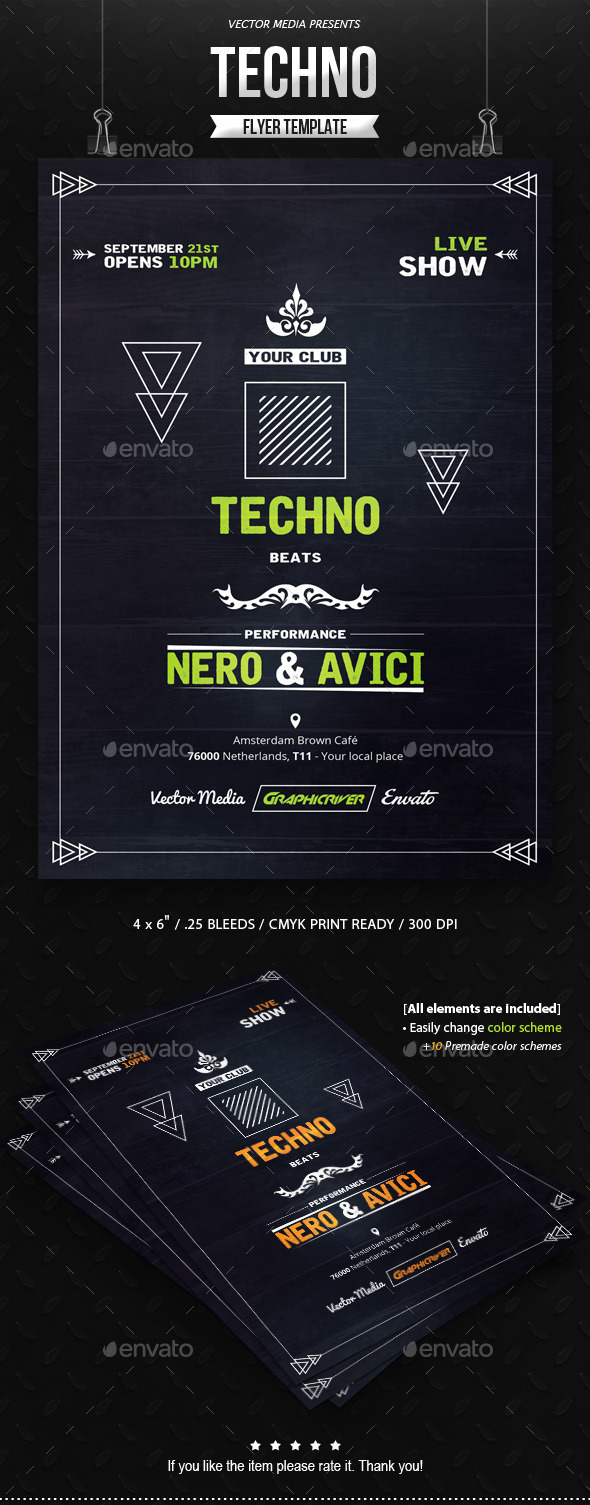 GraphicRiver Techno Flyer 11146128 GraphicRiver Techno Flyer 11146128