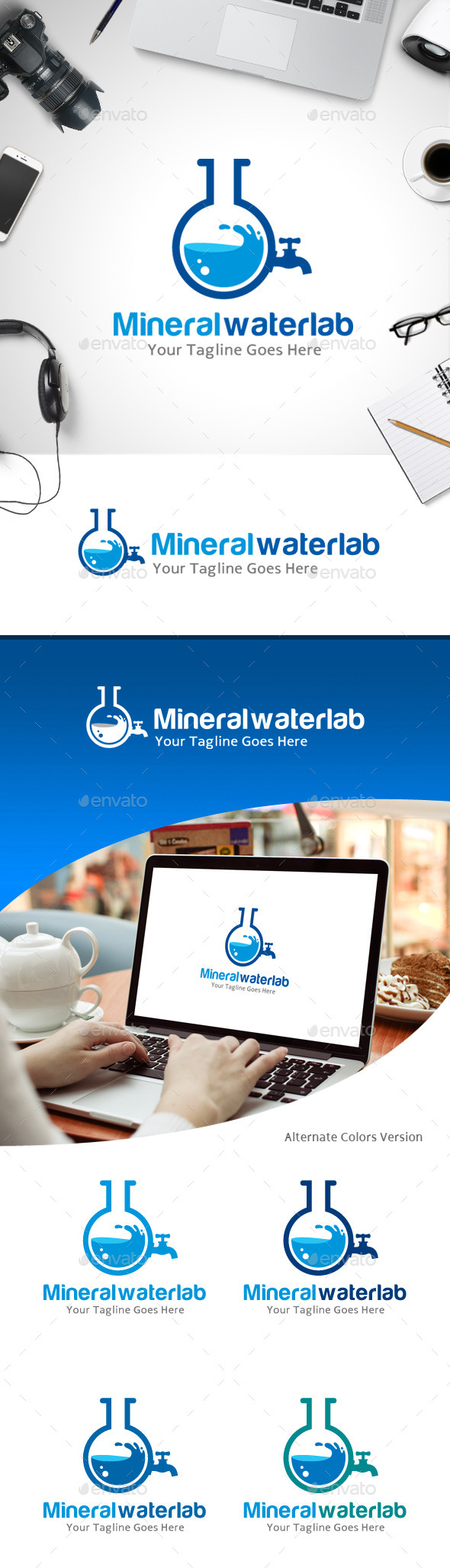 GraphicRiver Mineral Water Lab Logo 11184787 GraphicRiver Mineral Water Lab Logo 11184787