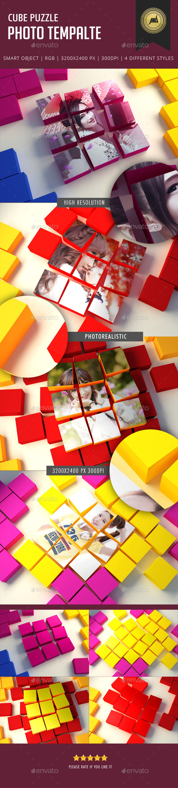 GraphicRiver Cube Puzzle Photo Template 11184797 GraphicRiver Cube Puzzle Photo Template 11184797