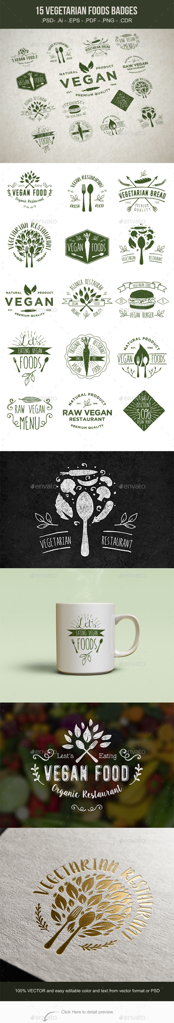 GraphicRiver 15 Vegetarian Foods Badges 11184810 GraphicRiver 15 Vegetarian Foods Badges 11184810
