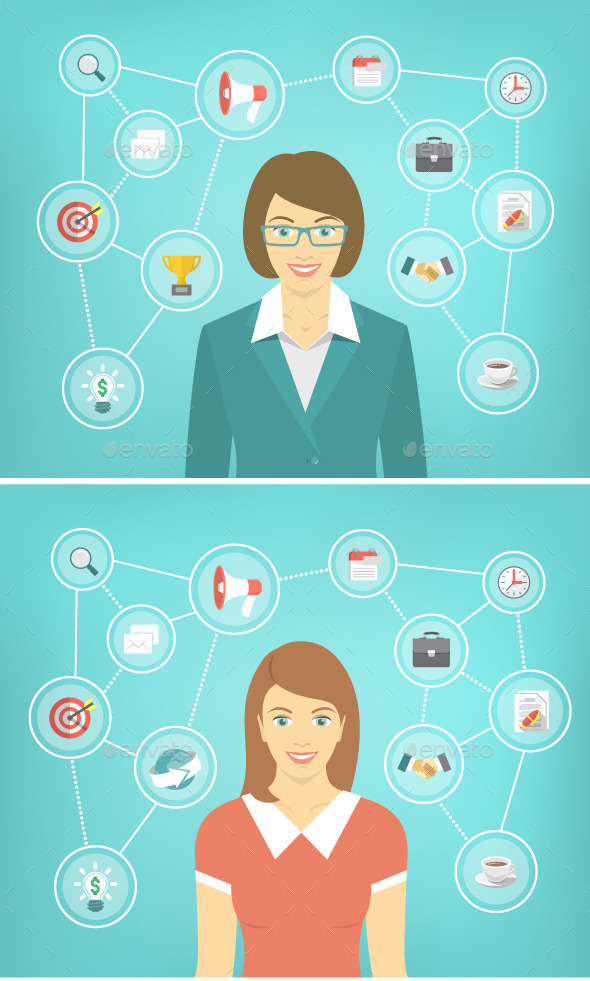GraphicRiver Modern Busines Woman Conceptual Infographics 11194230 GraphicRiver Modern Busines Woman Conceptual Infographics 11194230