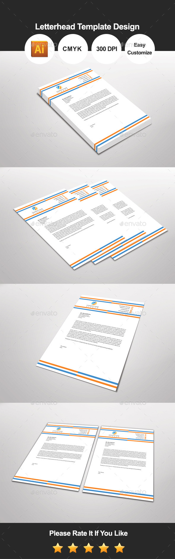 Bluorga Letterhead Template Design (Proposals & Invoices)