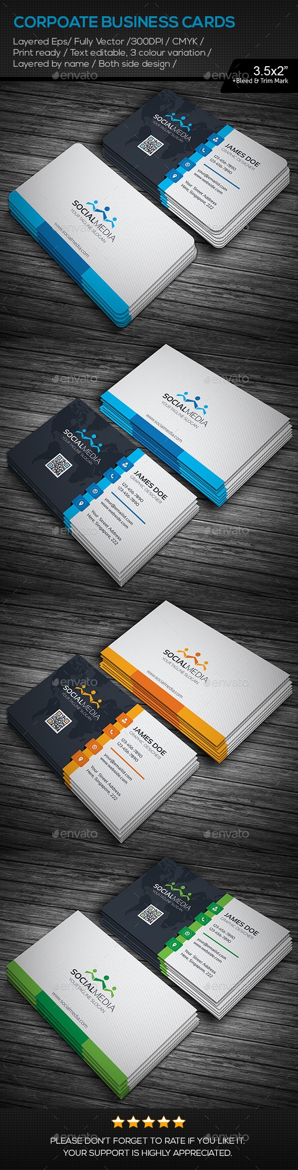 GraphicRiver Social Media Corporate Business Cards 11195378 GraphicRiver Social Media Corporate Business Cards 11195378