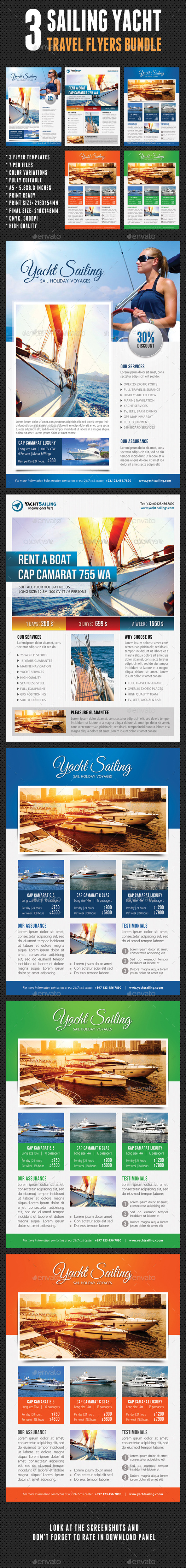 GraphicRiver 3 in 1 Sailing Yacht Travel Flyers Bundle V02 11196790 GraphicRiver 3 in 1 Sailing Yacht Travel Flyers Bundle V02 11196790