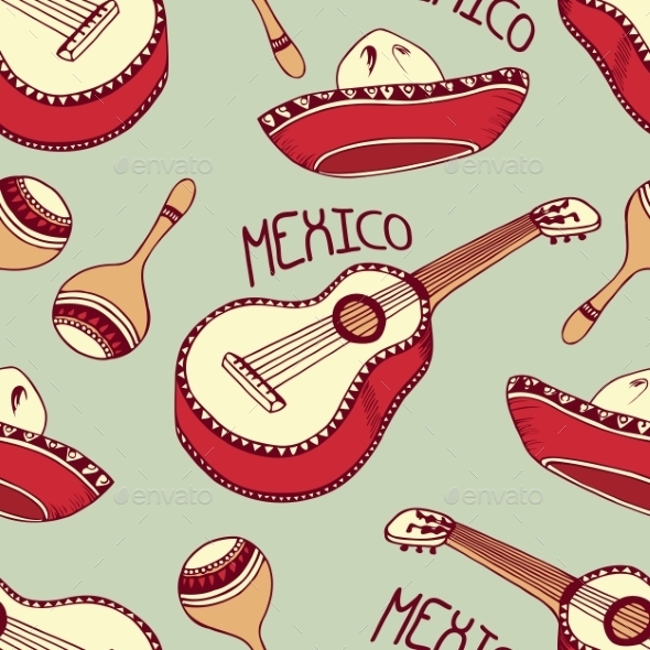 GraphicRiver Mexican Seamless Pattern with Sombrero 11199193 GraphicRiver Mexican Seamless Pattern with Sombrero 11199193