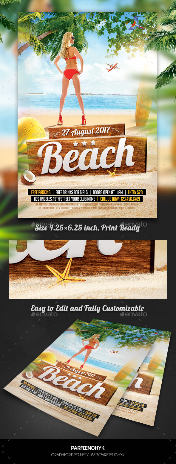 GraphicRiver Beach Party Flyer Template 11200335 GraphicRiver Beach Party Flyer Template 11200335