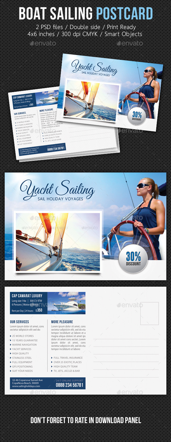 GraphicRiver Boat Sailing Postcard Template V06 11200523 GraphicRiver Boat Sailing Postcard Template V06 11200523